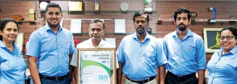 From left: Dharshika Arumabadhu – DGM, Quality Assurance of ATG Ceylon Pvt. Ltd, Jamaal Abdeen – Project Manager of ATG Group of Companies, Sisira Kumara – Director, Quality Assurance of ATG Group of Companies, Sunil Mendis – Director, Research & Development of ATG Group of Companies, Sanjeewa Sandaruwan – Sustainable Development Engineer, ATG Ceylon PVT LTD, Dixy Gamage – Senior Manager, Quality Assurance of ATG Ceylon Pvt. Ltd
